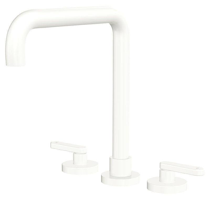 Fienza Kaya Squareline Hob Set - Lever Taps - Matte White 344106MW-LF
