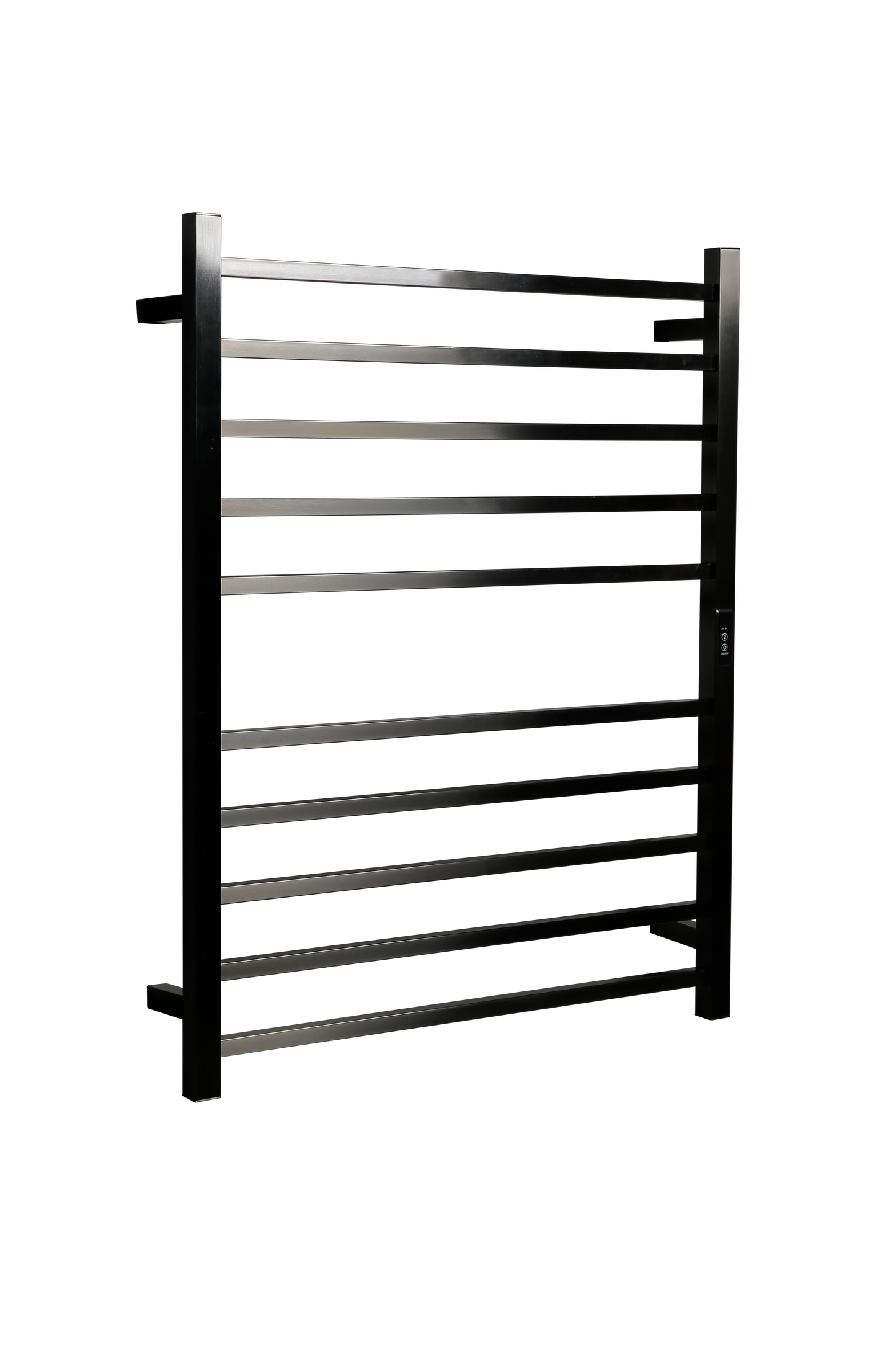 Hotwire Flat Square Heated Towel Rail 10 Bars Gun Metal 900hx700w Inc Timer