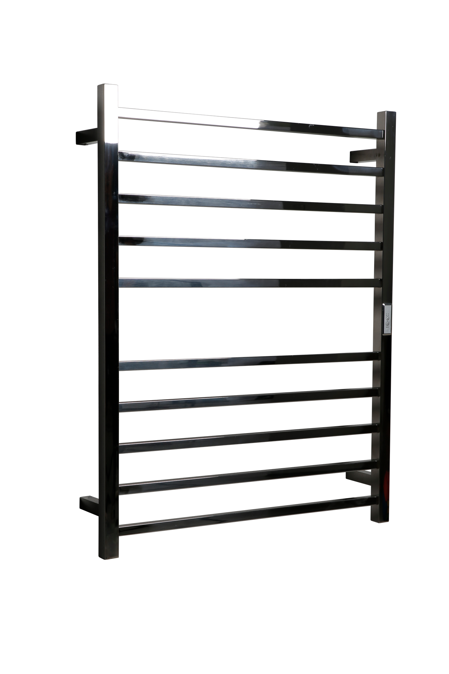 Hotwire Flat Square Heated Towel Rail 10 Bars Chrome 900hx700w Inc Timer