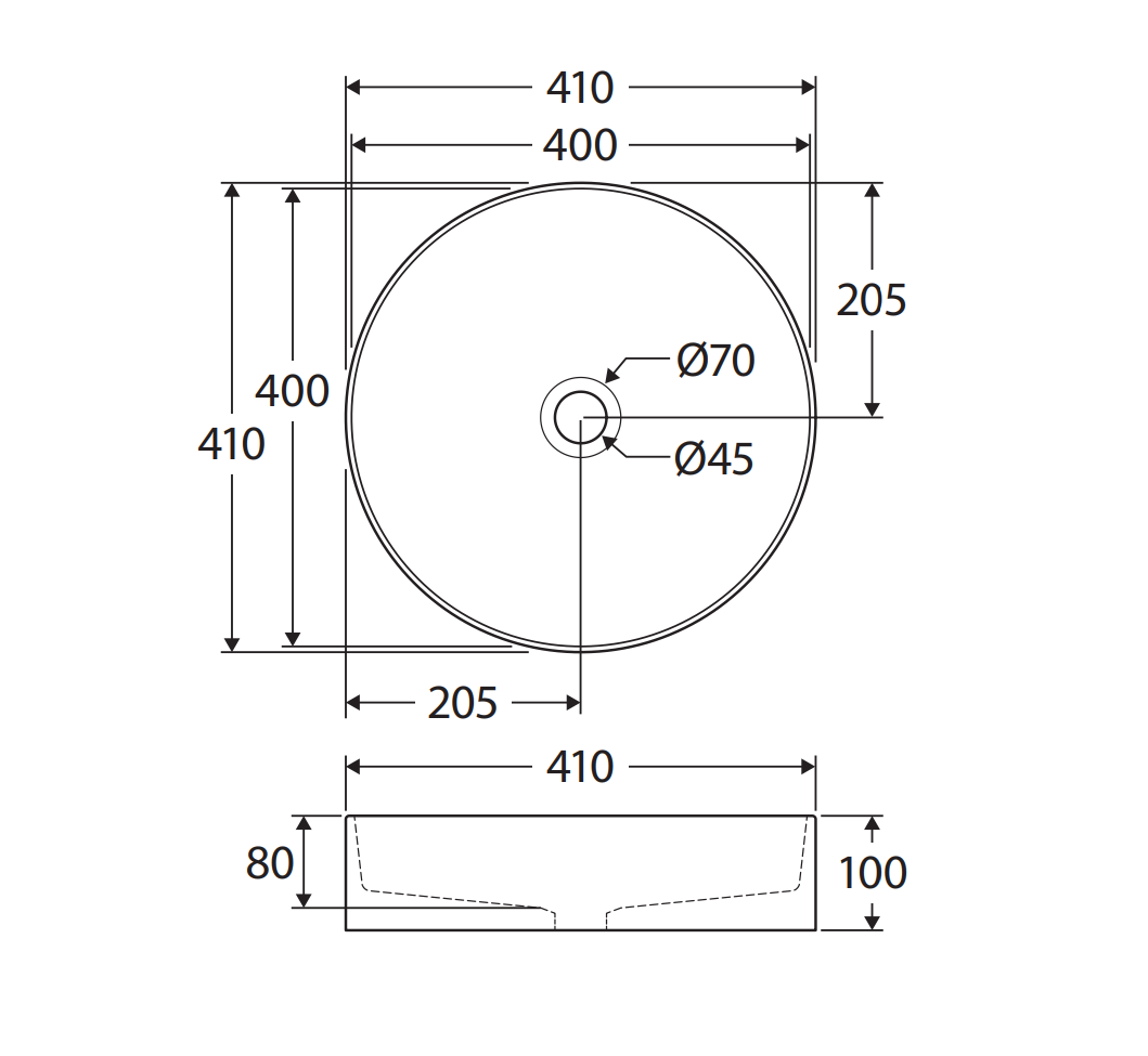 Ovia Fluted Matte White Round Above Counter Basin