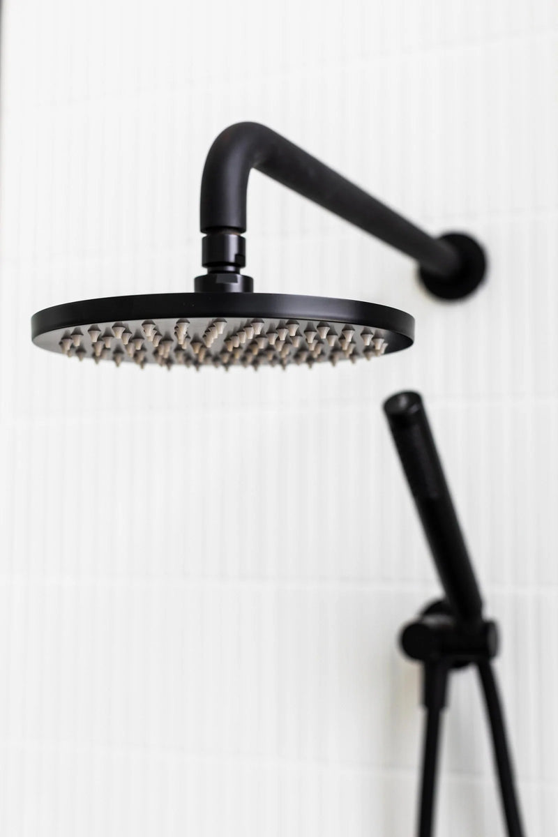 Meir Round Wall Mounted Shower Arm 400mm Matte Black