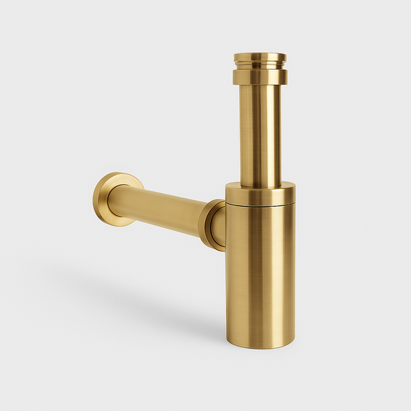 Ovia Round Bottle Trap Brushed Gold