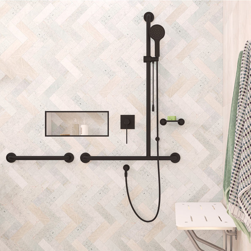 Fienza Accessible Care 450mm Grab Rail, Matte Black — image 4