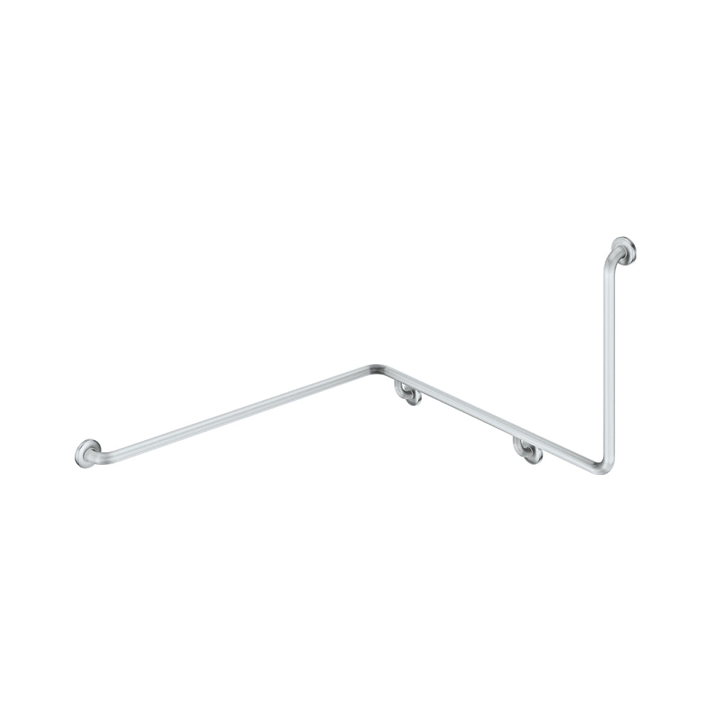 Fienza 90° Accessible Left-Hand Wrap Around Grab Rail, Stainless Steel