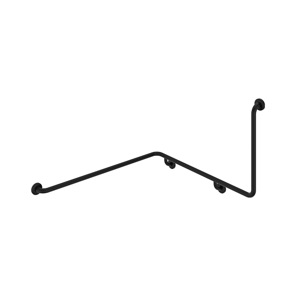 Fienza 90° Accessible Left-Hand Wrap Around Grab Rail, Matte Black