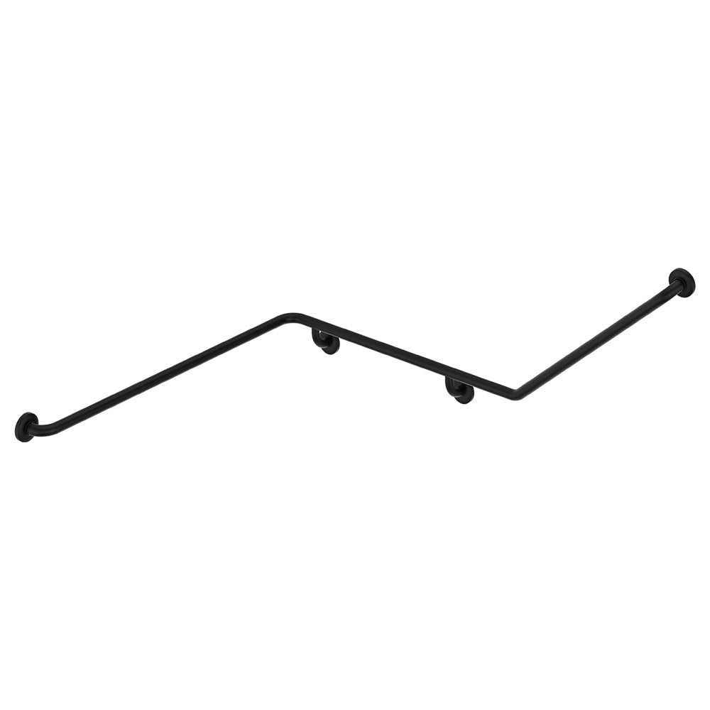 Fienza 140° Accessible Left-Hand Grab Rail, Matte Black