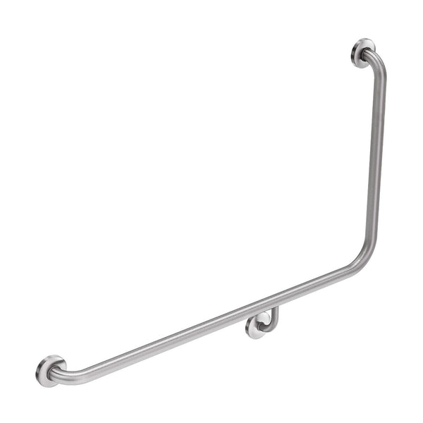 Fienza 90° Accessible Care Left-Hand Grab Rail, Stainless Steel