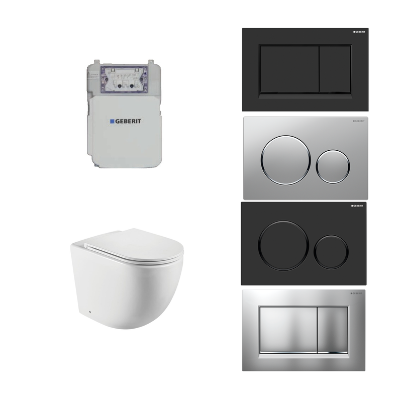 Geberit Sigma 8 Fienza Koko Rimless Tornado In Wall Cistern Toilet Suite Gloss White
