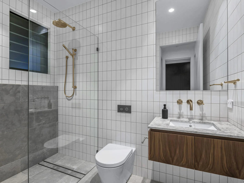 Meir Round Wall Shower Arm 400mm PVD Tiger Bronze
