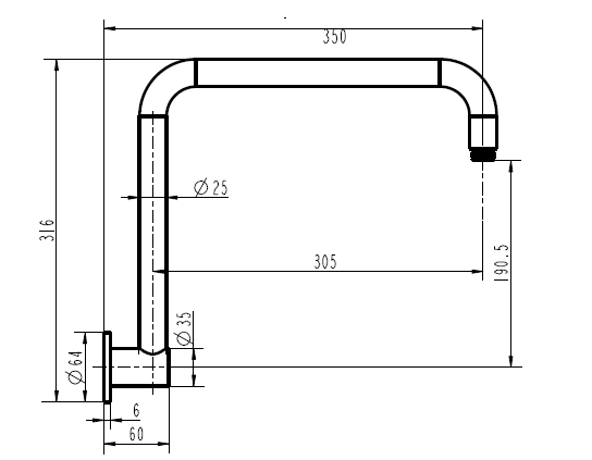 Star Mini Gooseneck Wall Shower Arm Antique Brass
