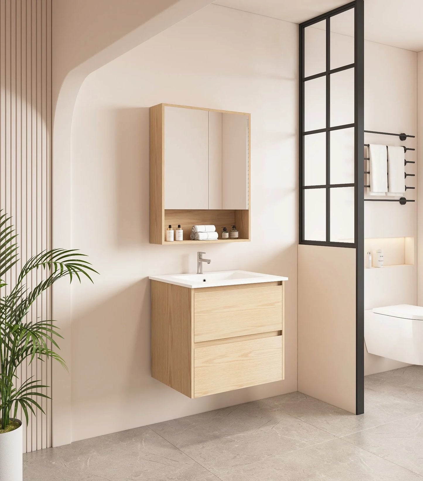 Hera 600mm Wall Hung Vanity Tasmanian Oak