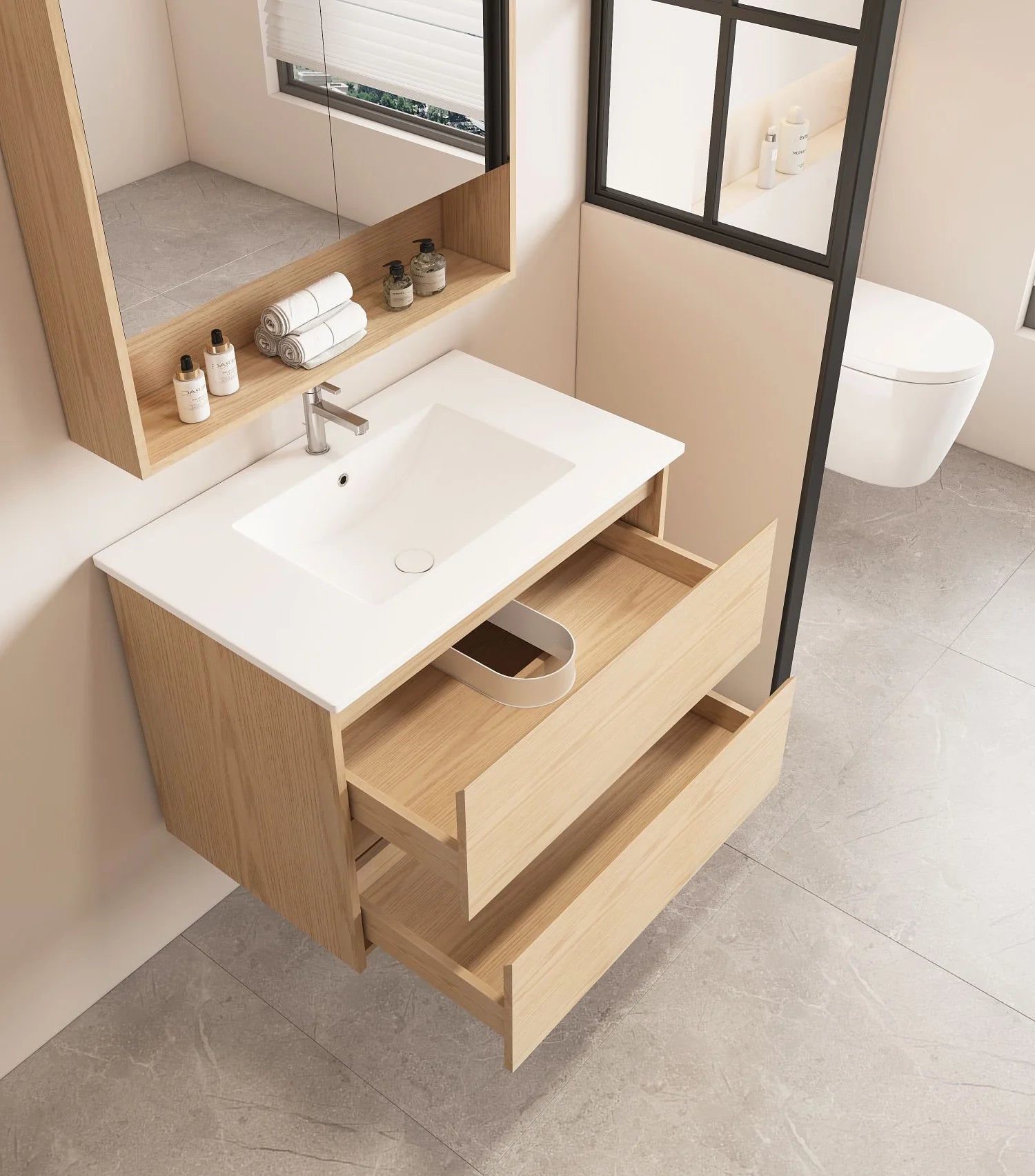 Hera 750mm Wall-Hung Vanity Tasmanian Oak