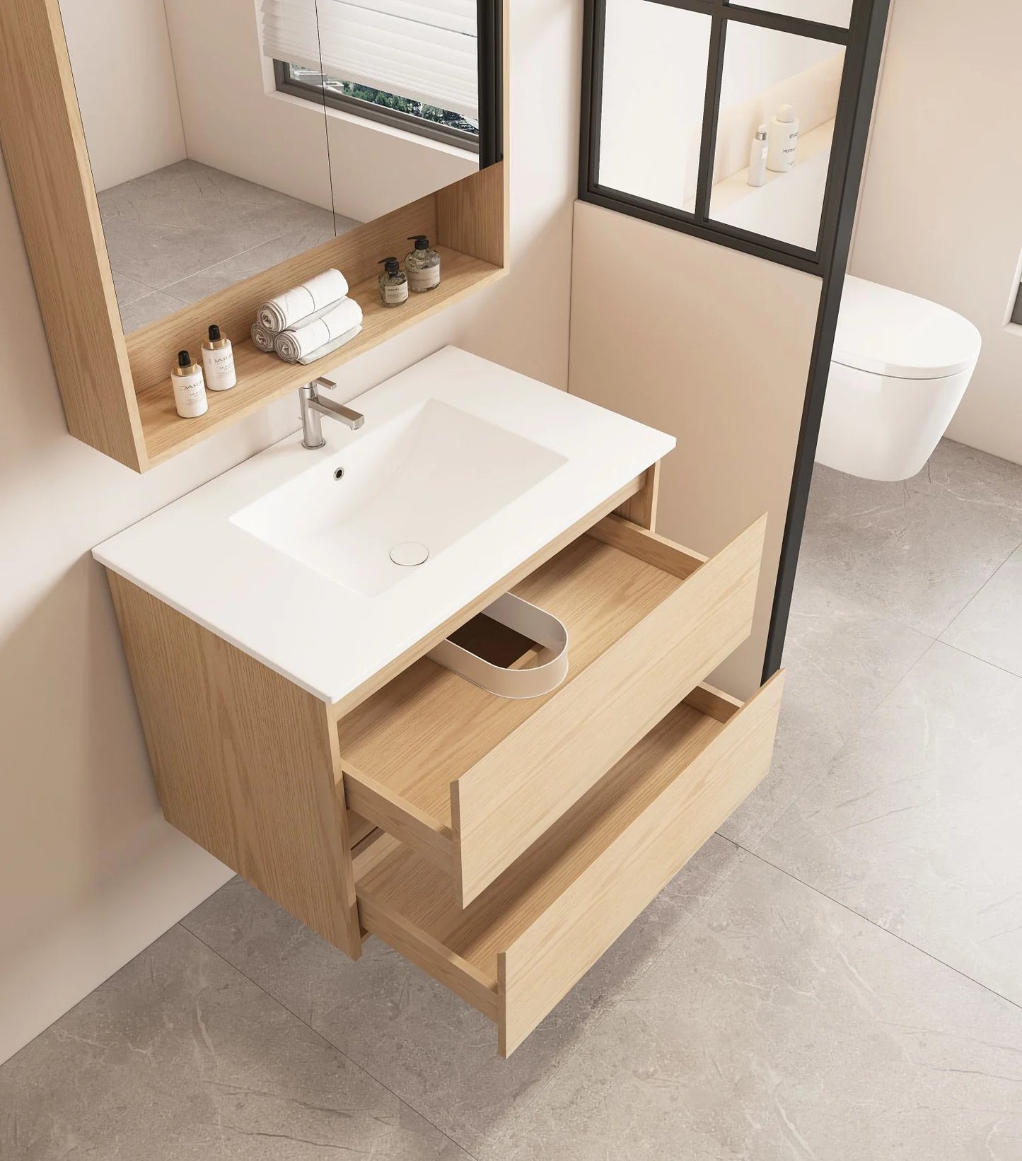 Hera 750mm Wall-Hung Vanity Tasmanian Oak