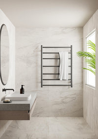 Nero Mecca 7 Bar Heated Towel Ladder Graphite