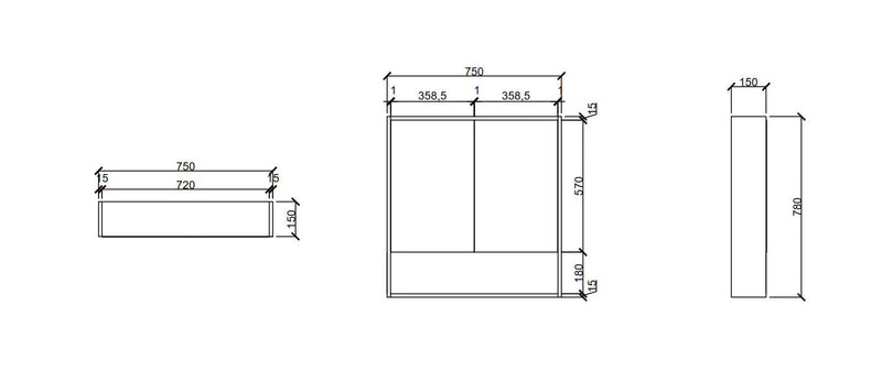 Hera 750mm Shaving Cabinet Tasmanian Oak