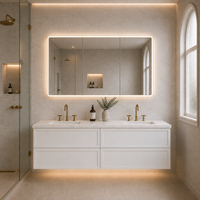 Lukka Hamilton Prime 1200 Four-Drawer Wall-Hung Vanity - Matte White - styled bathroom example