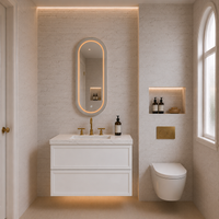 Lukka Hamilton Prime 750 Wall-Hung Vanity - Matte White - styled bathroom example