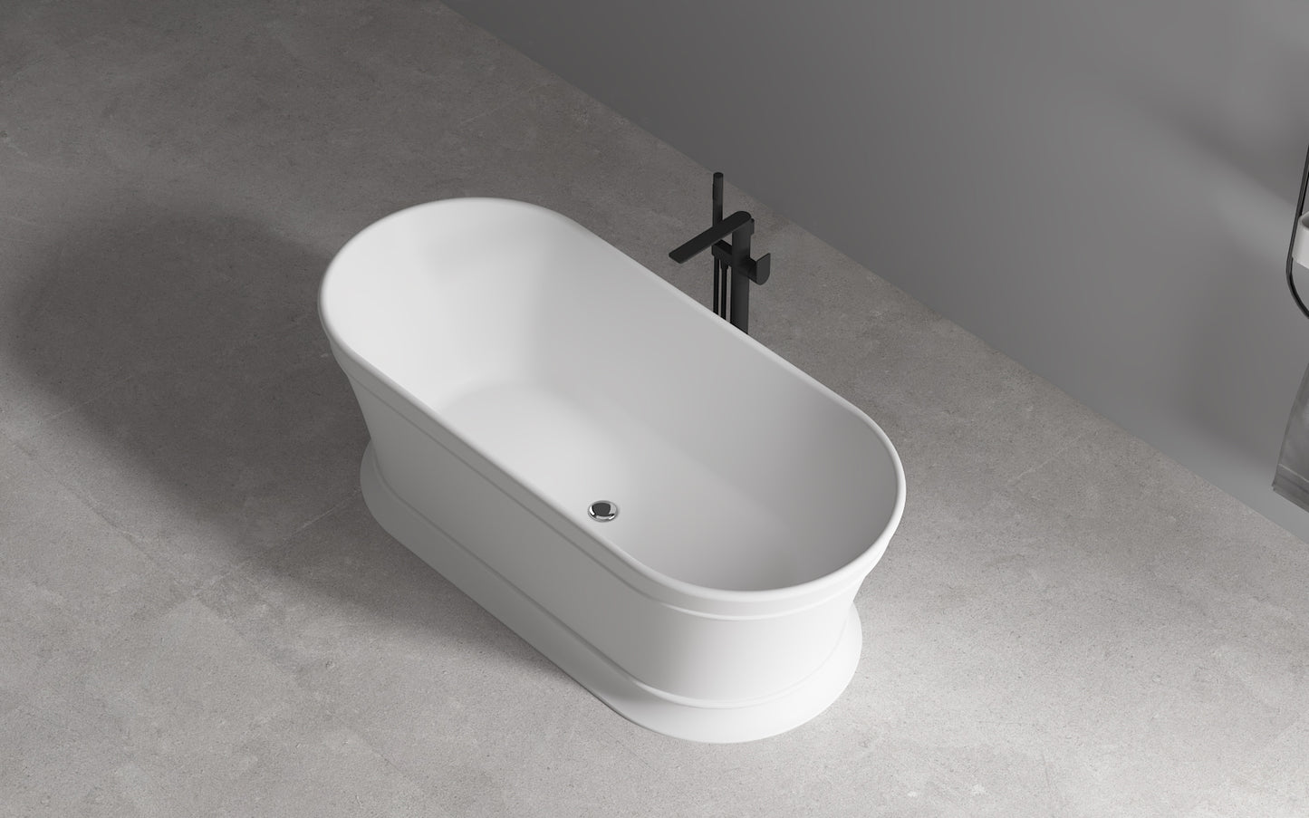 Ovia 1700mm Federation Hampton Gloss White Freestanding Bath