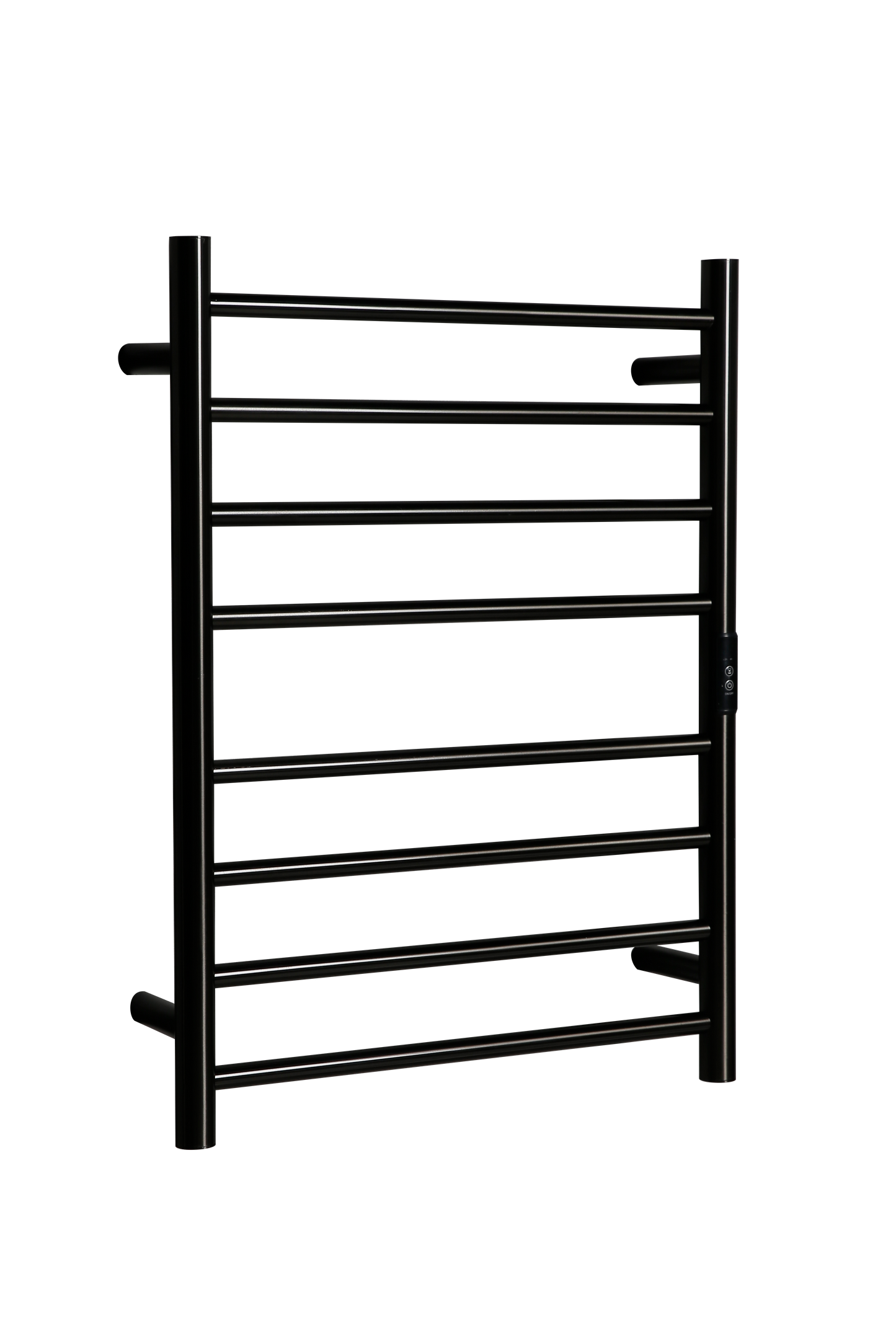Hotwire Flat Round Heated Towel Rail 8 Bars Gun Metal 700hx530w Inc Timer