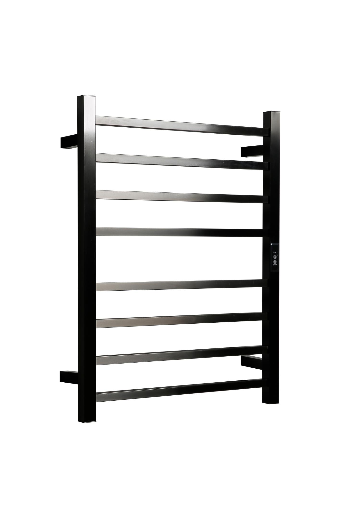 Hotwire Flat Square Heated Towel Rail 8 Bars Gun Metal 700hx530w Inc Timer