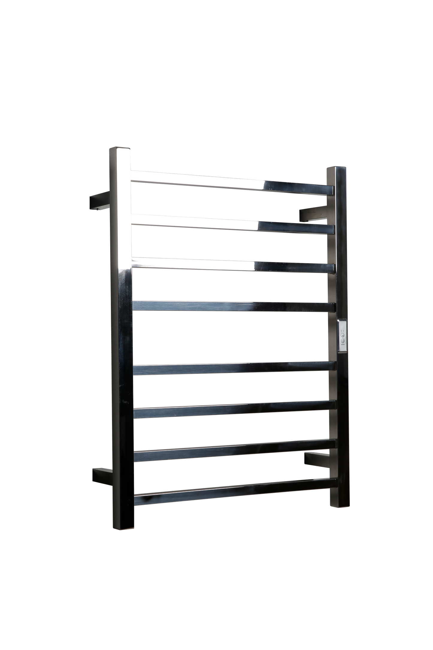Hotwire Flat Square Heated Towel Rail 8 Bars Chrome 700hx530w Inc Timer