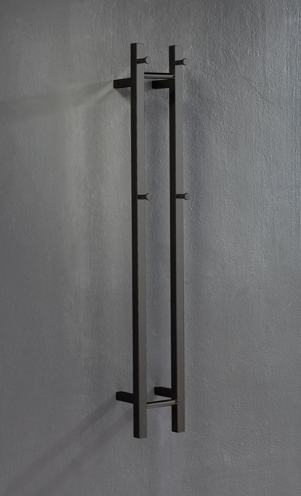 Hotwire Vertical Heated Towel Rail 2 Bars Black
