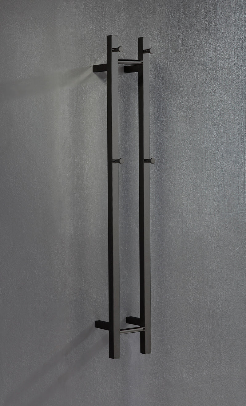 Hotwire Vertical Heated Towel Rail 2 Bars Black