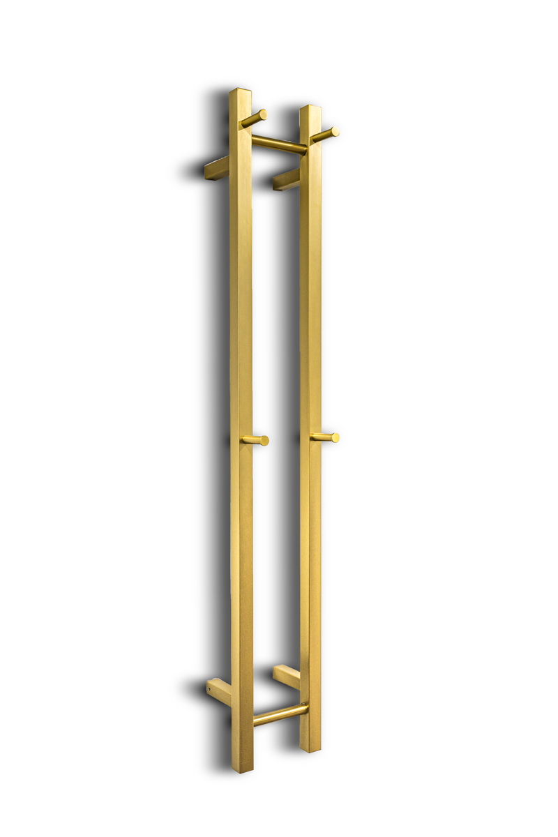 Hotwire Vertical Heated Towel Rail 2 Bars Gold