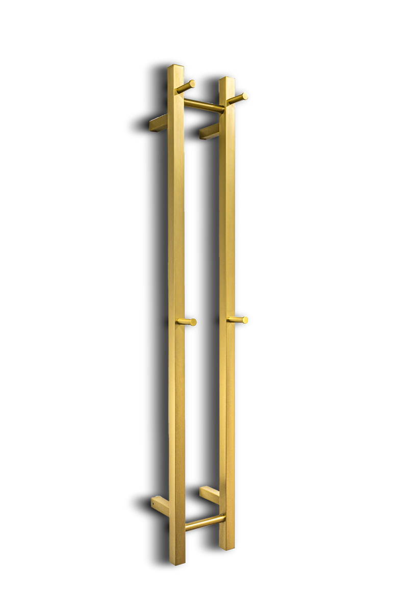 Hotwire Vertical Heated Towel Rail 2 Bars Gold