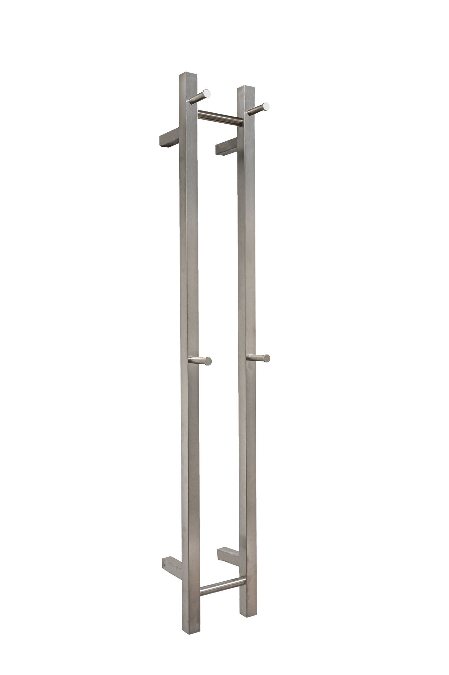 Hotwire Vertical Heated Towel Rail 2 Bars Brushed Nickel