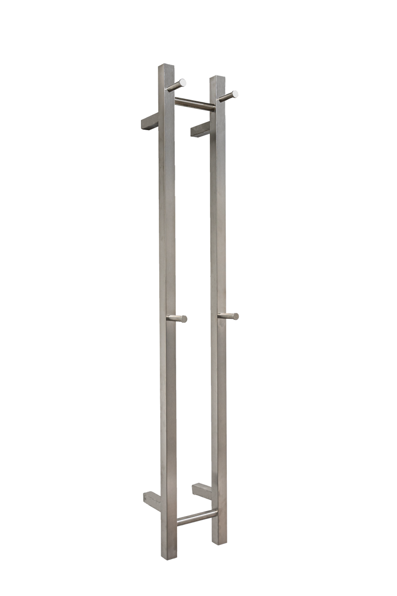 Hotwire Vertical Heated Towel Rail 2 Bars Brushed Nickel