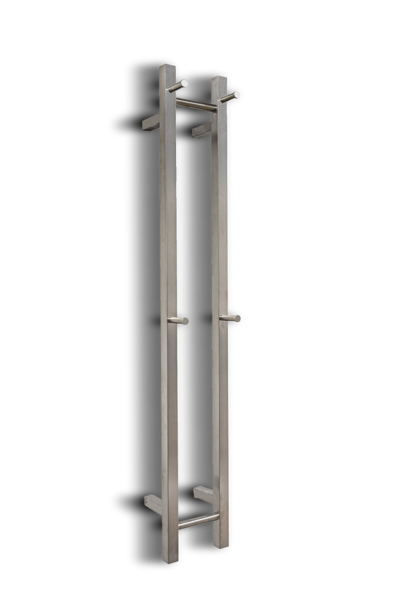 Hotwire Vertical Heated Towel Rail 2 Bars Brushed Nickel