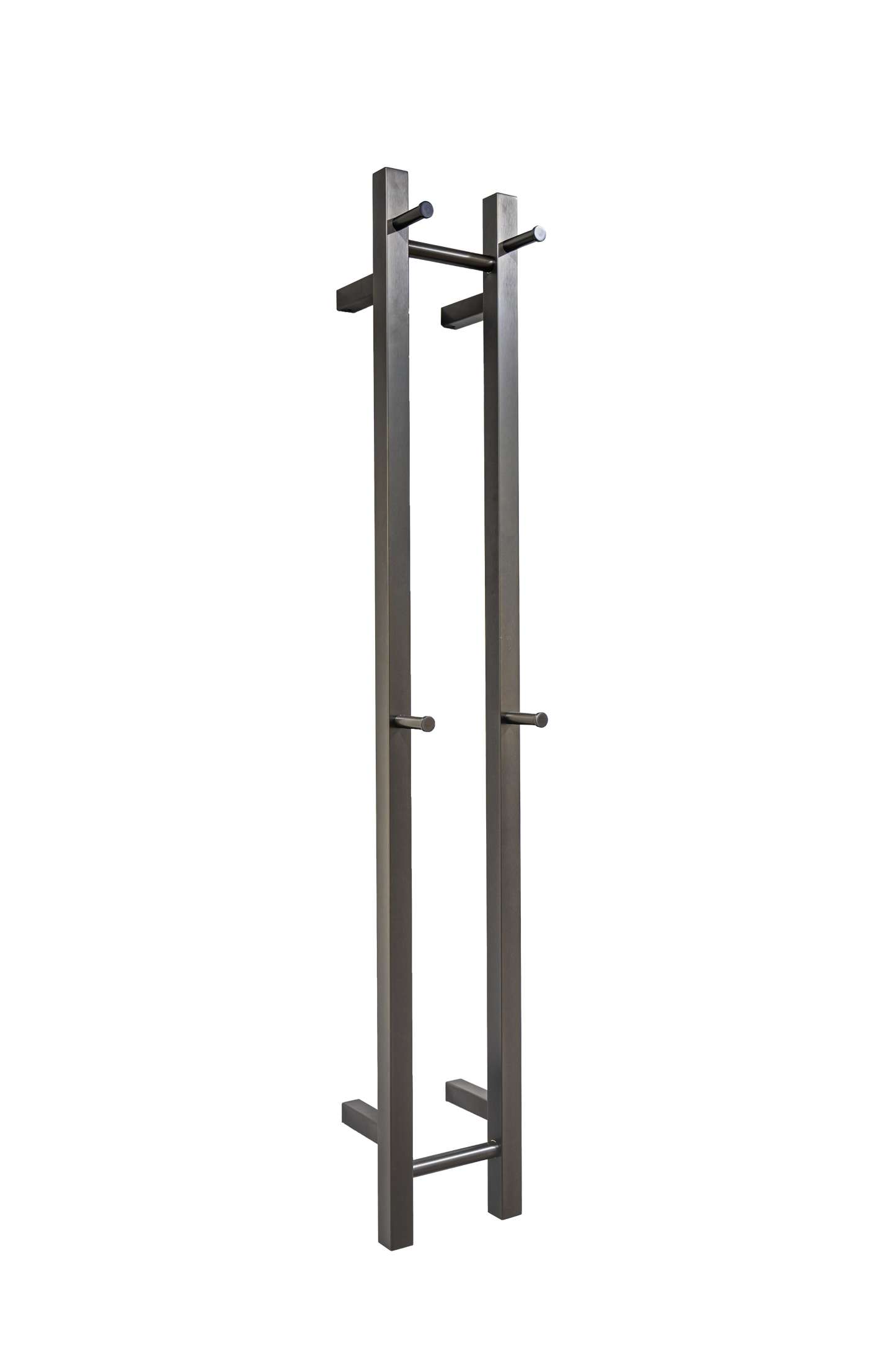 Hotwire Vertical Heated Towel Rail 2 Bars Gun Metal