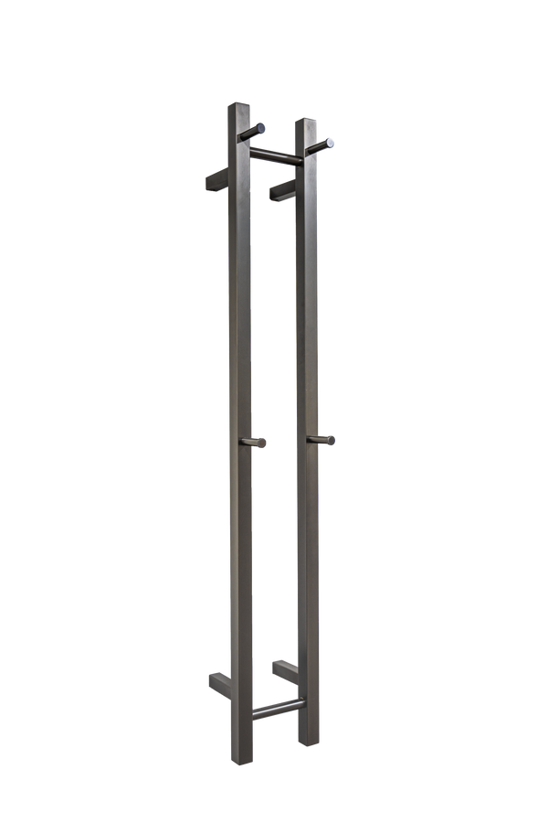 Hotwire Vertical Heated Towel Rail 2 Bars Gun Metal