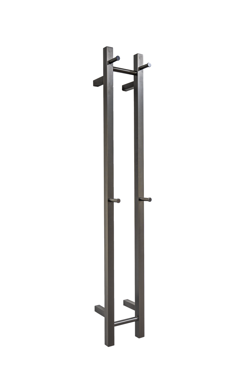 Hotwire Vertical Heated Towel Rail 2 Bars Gun Metal