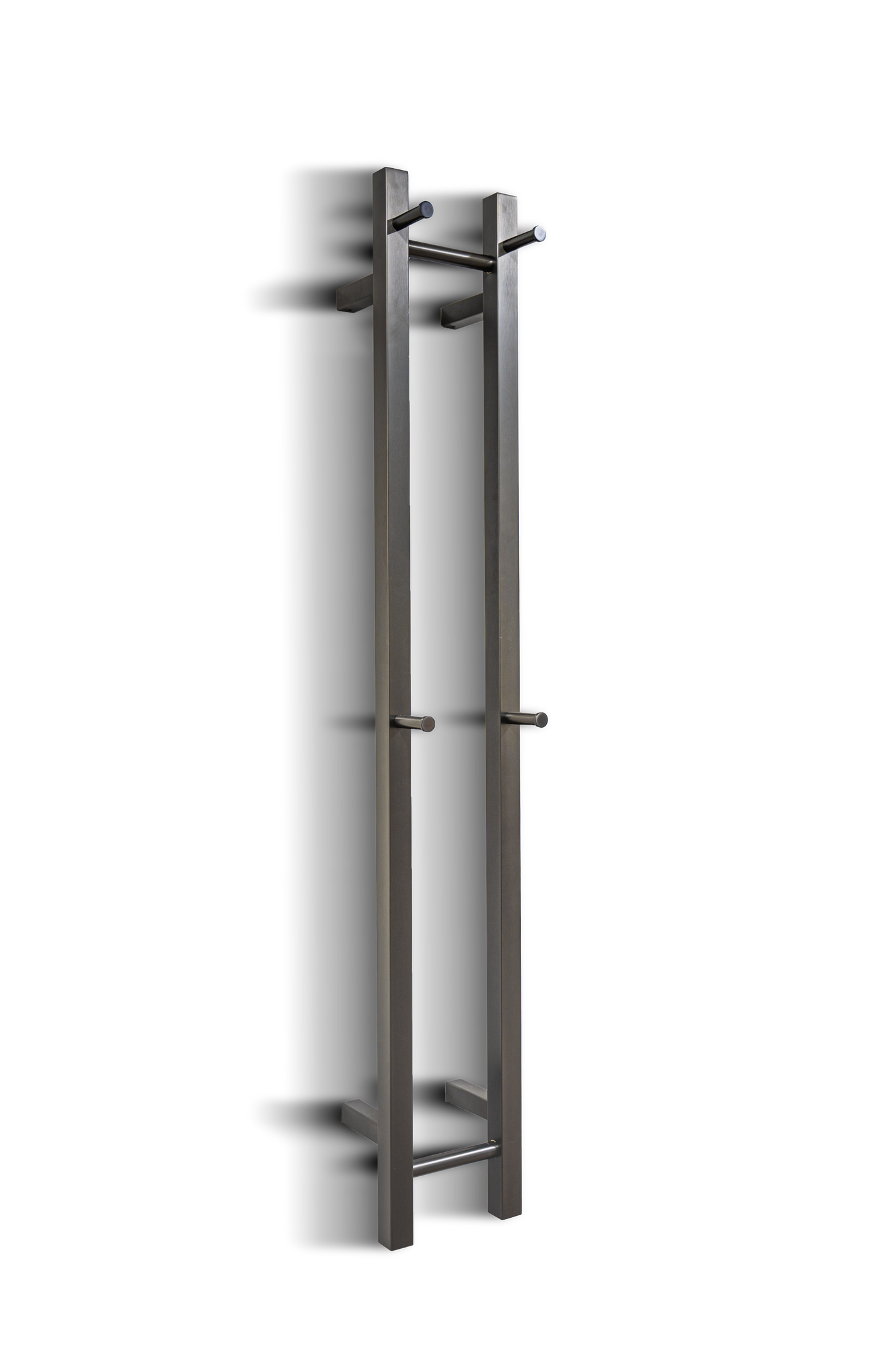 Hotwire Vertical Heated Towel Rail 2 Bars Gun Metal