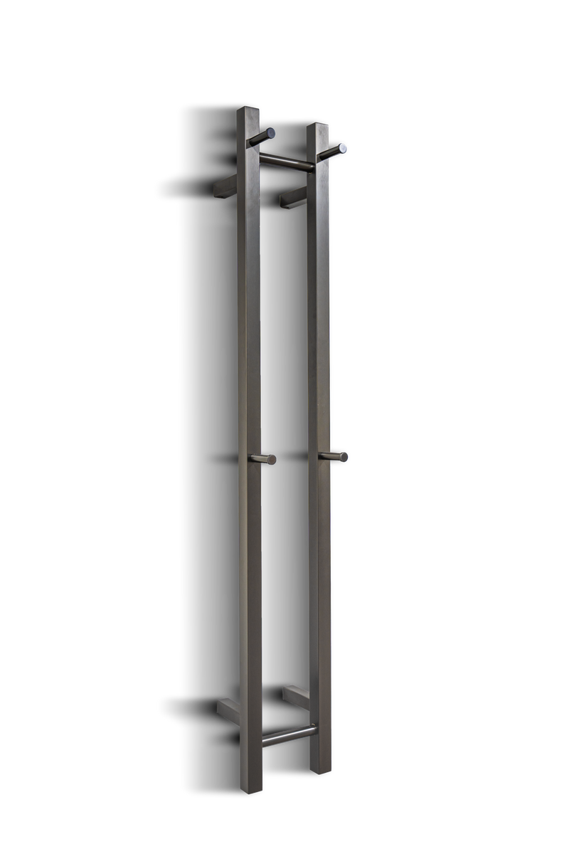 Hotwire Vertical Heated Towel Rail 2 Bars Gun Metal