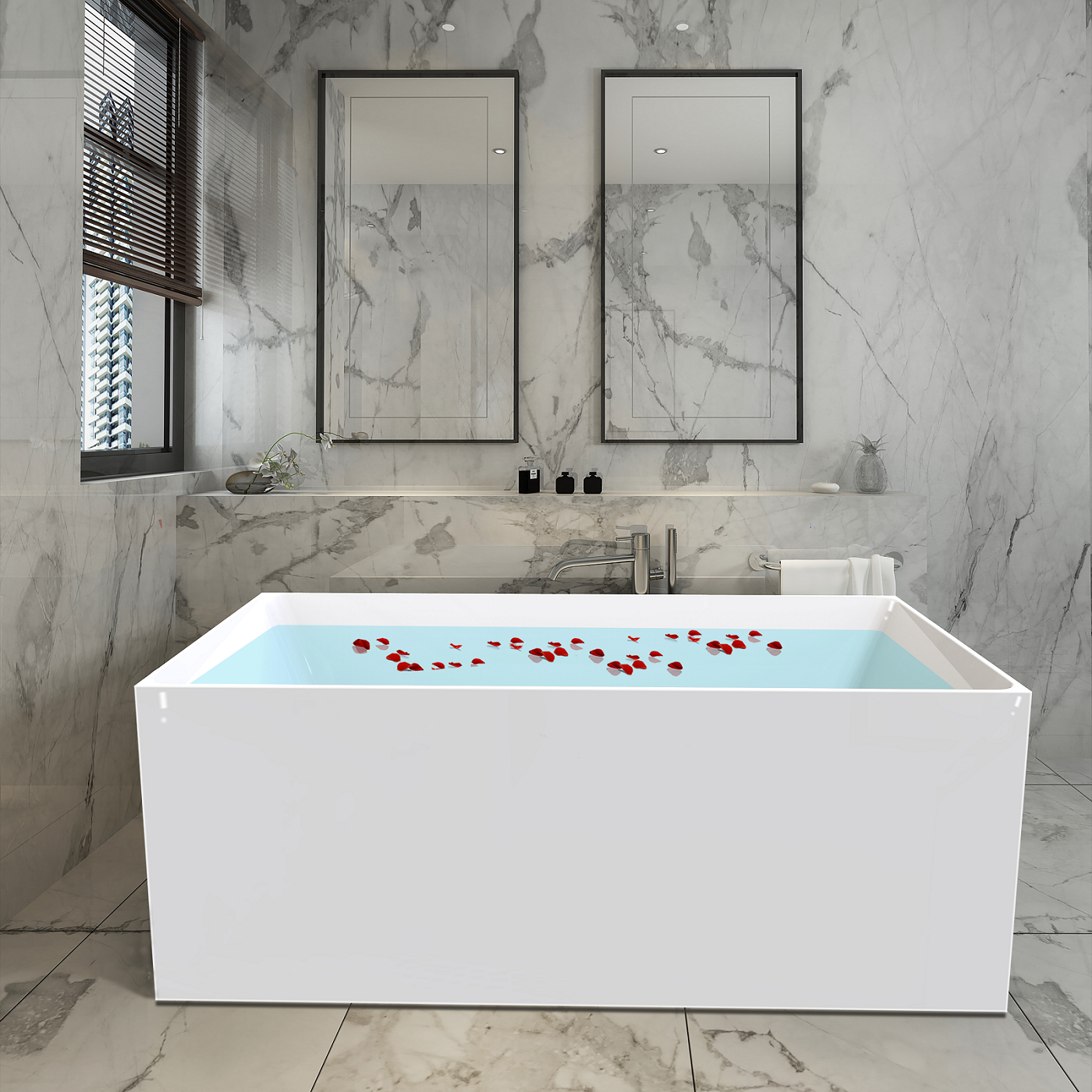 1300mm Orta Free Standing Bath Tub Multi Fit White