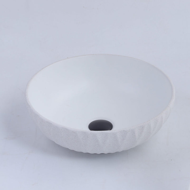 Ovia Claya Art Ruby Matt White Textured Above Counter Basin 400mm x 135mm