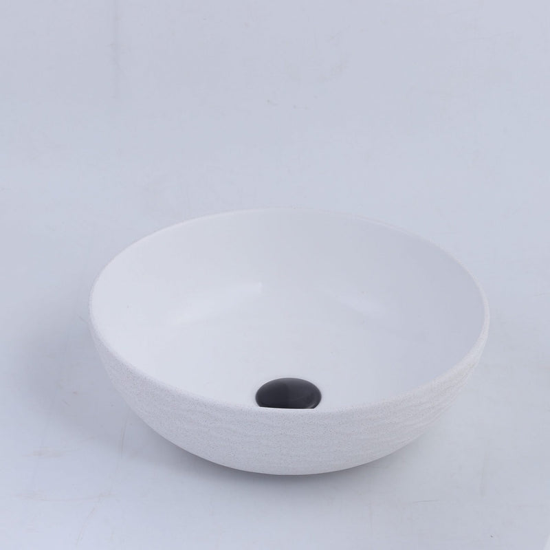Ovia Claya Art Wavy Matt White Textured Above Counter Basin 400mm x 135mm