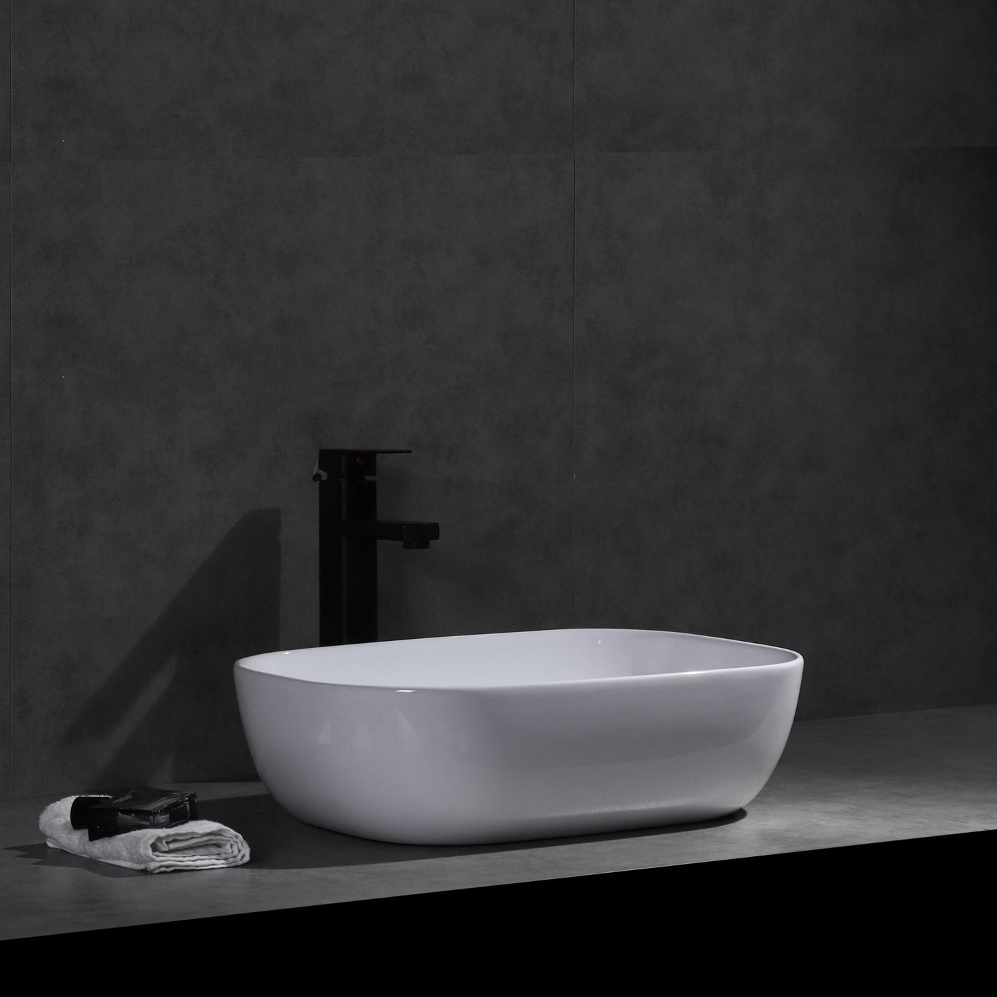 Ovia 460x320x135 Rectangle Counter Top Basin Gloss White