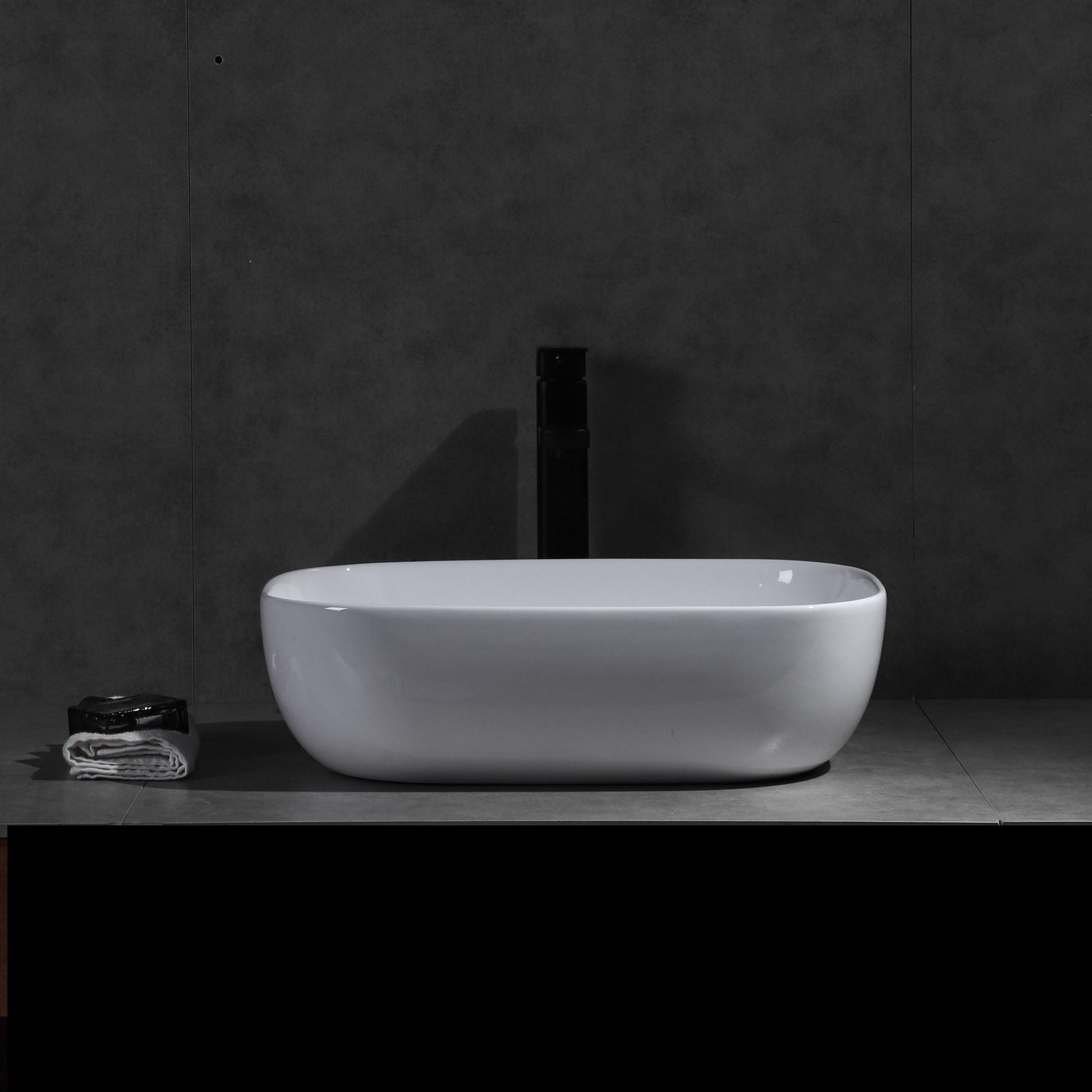 Ovia 460x320x135 Rectangle Counter Top Basin Gloss White