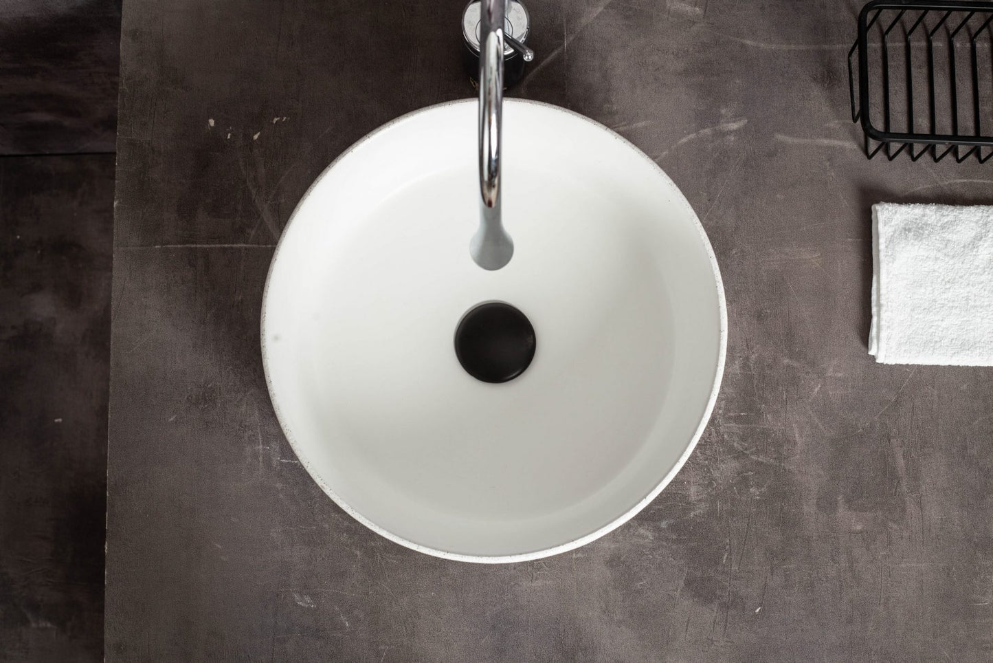 Ovia Claya Art Sandy Matt White Textured Above Counter Basin 360mm