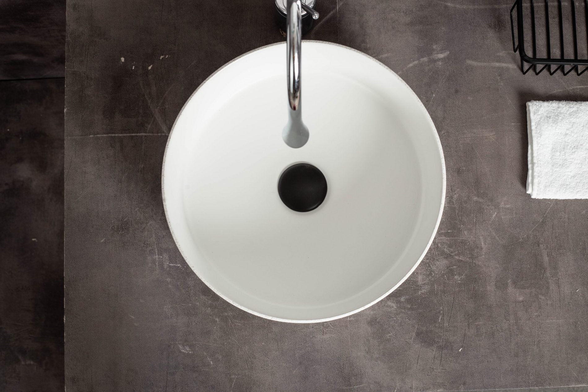Ovia Art Achilles Matt White Textured Above Counter Basin 360mm
