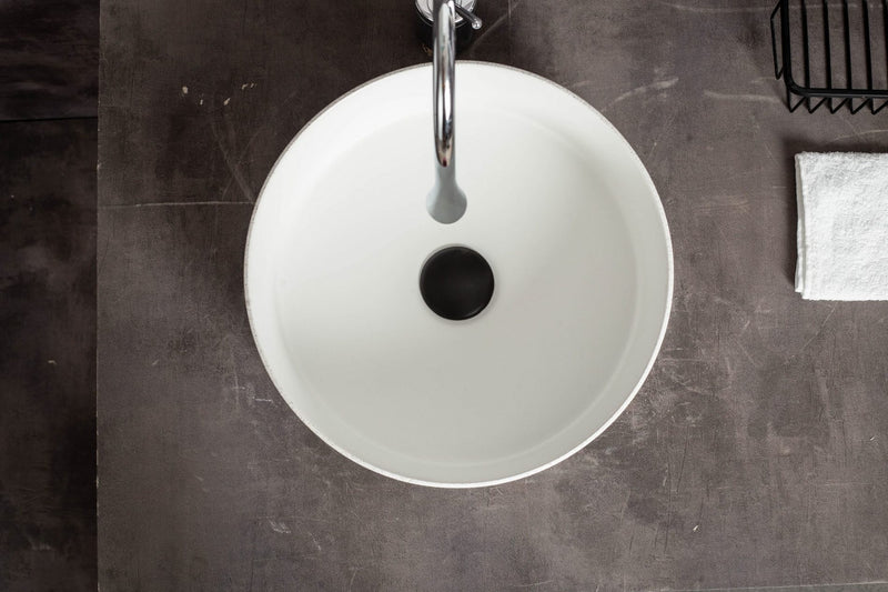 Ovia Art Achilles Matt White Textured Above Counter Basin 360mm