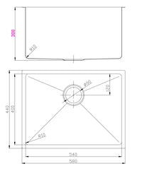 Ikon Eden 580 x 440 x 300 Single Bowl Stainless Steel Sink Undermount/Above Mount