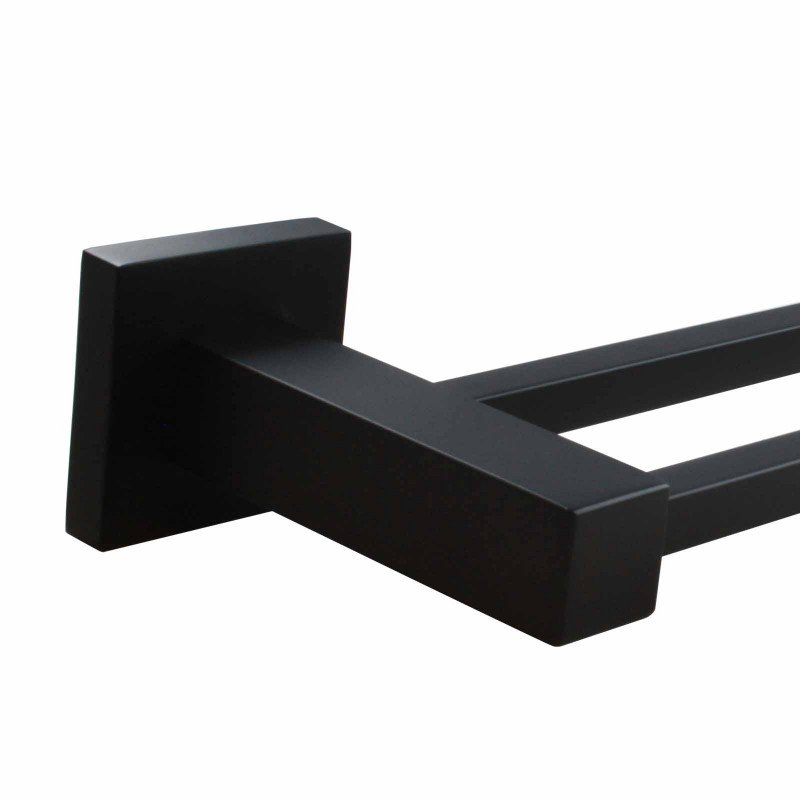 Ottimo Nero Black Double Towel Rail 600mm
