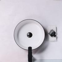 Ovia ART Archilles Matte Black and Matte White Textured Above Counter Basin 360mm X 120mm