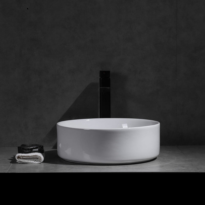 Ovia Gloss White 360x360x120mm Round Counter Top Basin