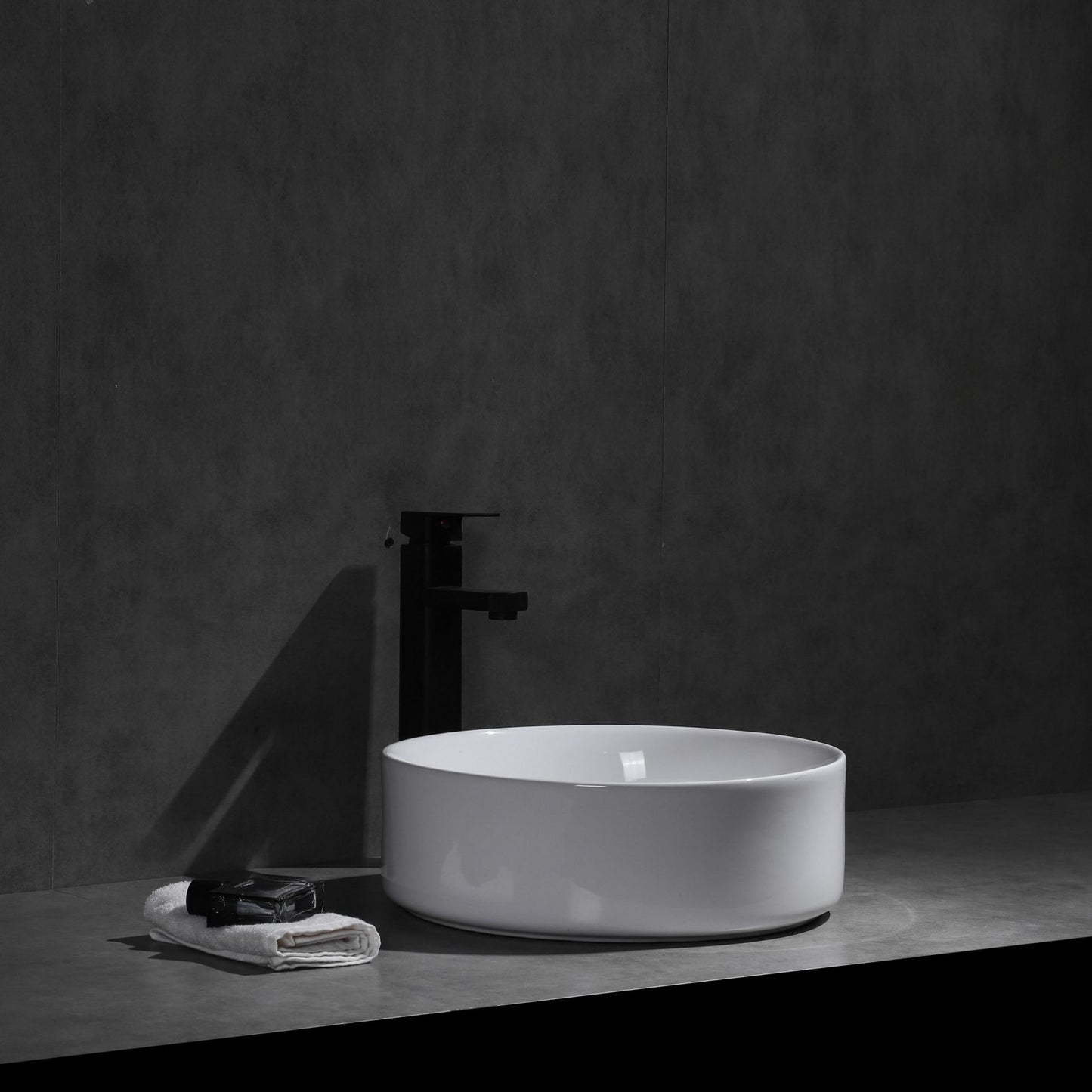 Ovia Gloss White 360x360x120mm Round Counter Top Basin